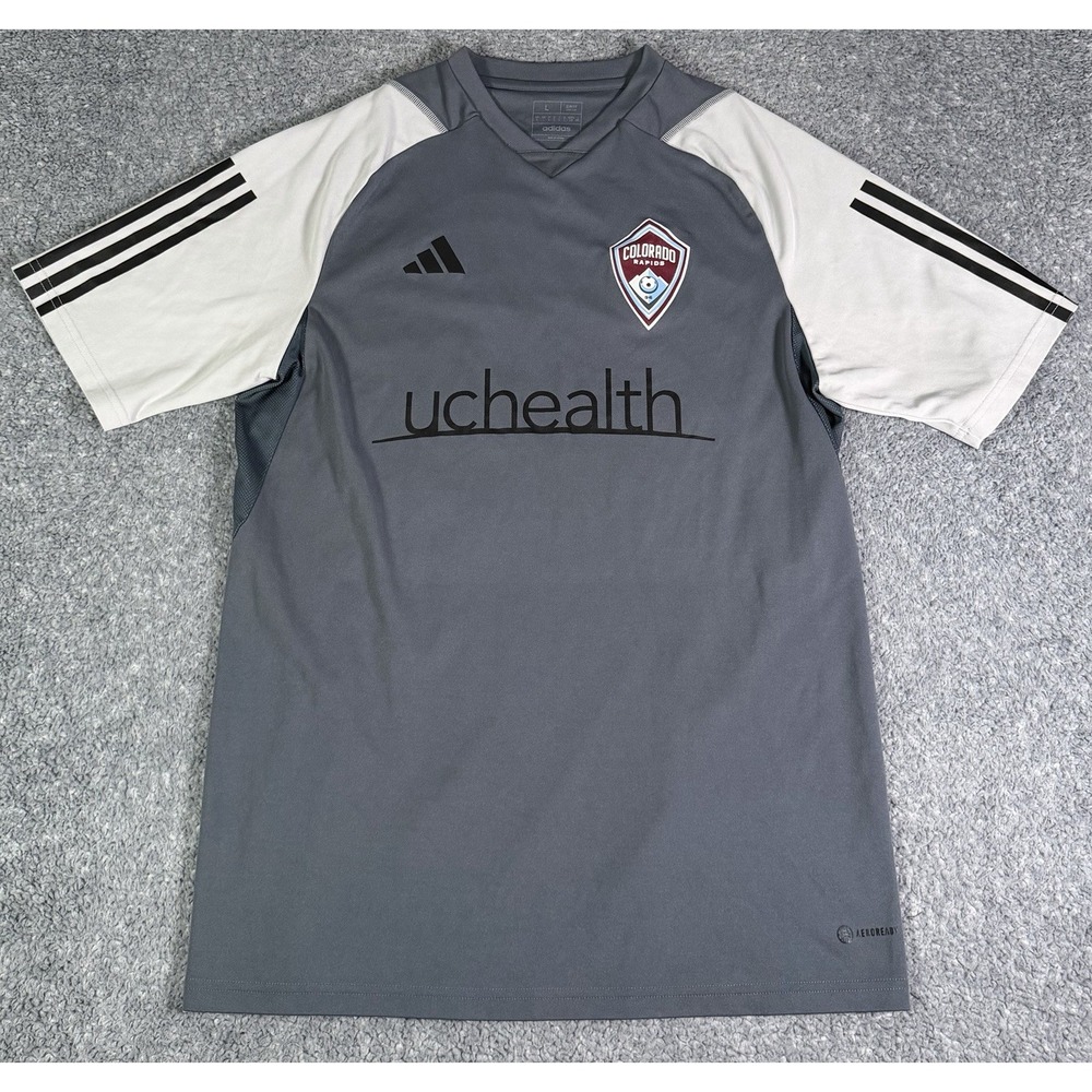 Adidas Colorado Rapids 2023 MLS Soccer Training Jersey Gray Men's Large Slim Fit